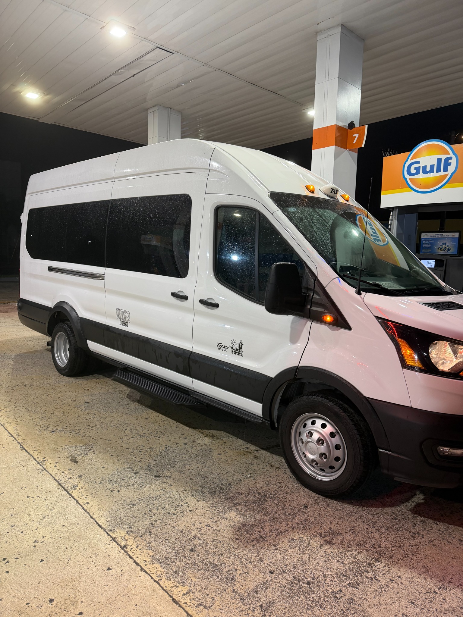 Ray’s white Ford Transit van for Puerto Rico driving tours